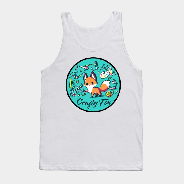 Cute Funny Fox Lover Quote - Crafty Fox Animal Lover Tank Top by LazyMice